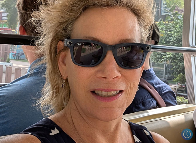 The Meta Ray-Ban Gen 1 is shown on Andrea Smith