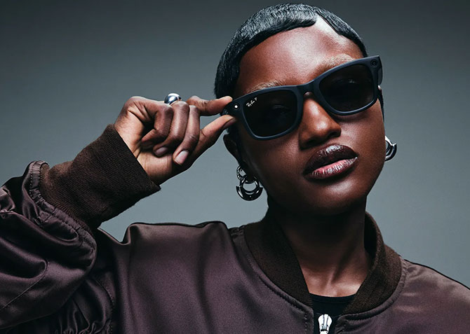 The Meta Ray-Ban Gen 2 is shown on a model