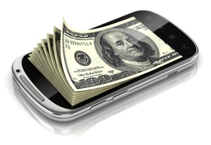 Money inside a smartphone