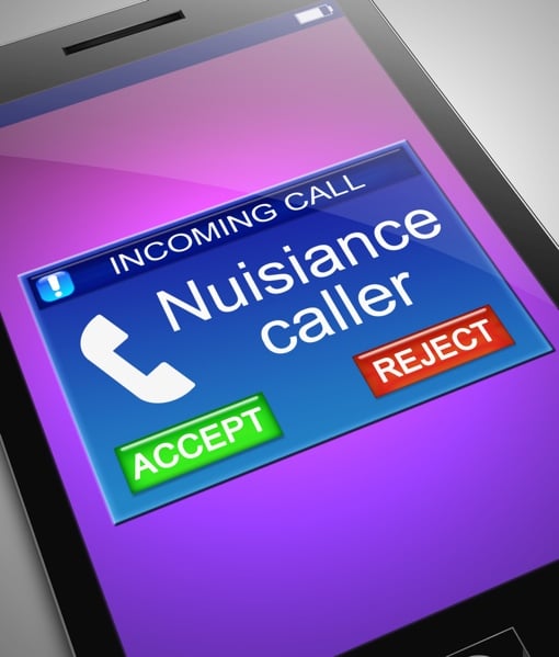 Nuisance caller on cell phone