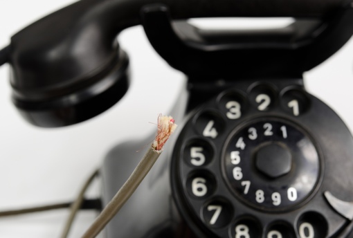 Old copper landline phone