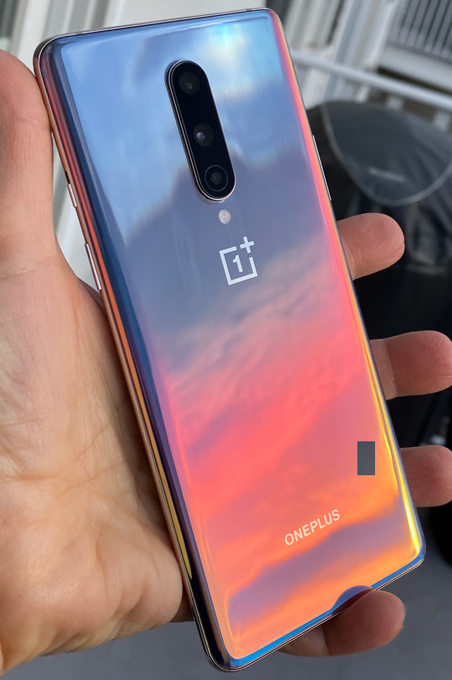 Sunset reflected in OnePlus 8