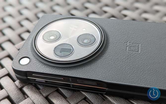 Closeup of the OnePlus Open back showing the camera.