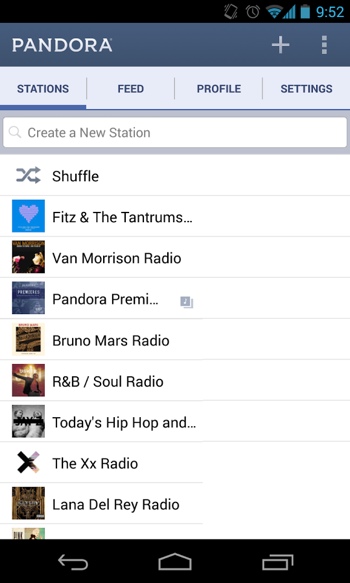 Pandora screenshot