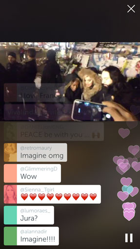 Periscope broadcast by La Pubotheque of Madonna in Paris