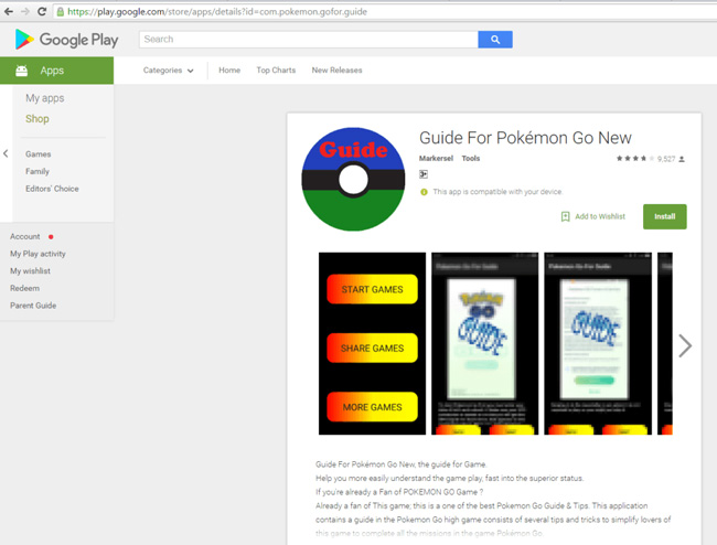 Pokemon Go Guide Malware