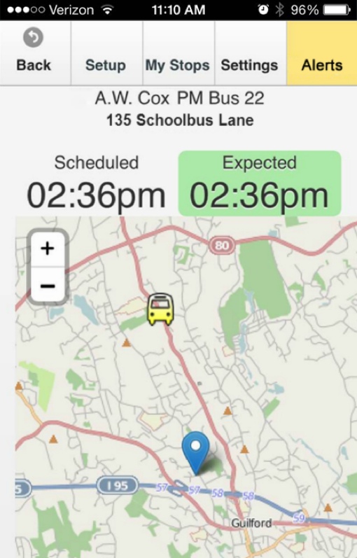 SafeStop school bus tracking app