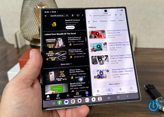 The Samsung Galazy Z Fold7 shown fully open.