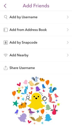 Snapchat Add Friends Menu