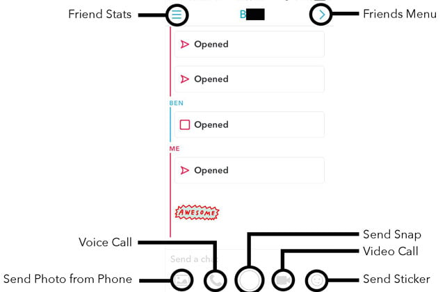 Snapchat Friend Chat Menu