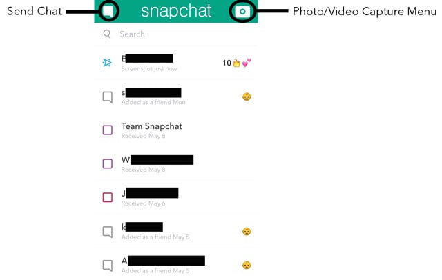 Snapchat Friends Menu