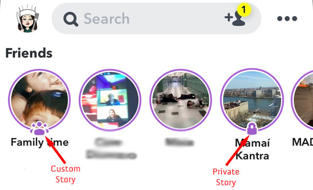 Snapchat story icons