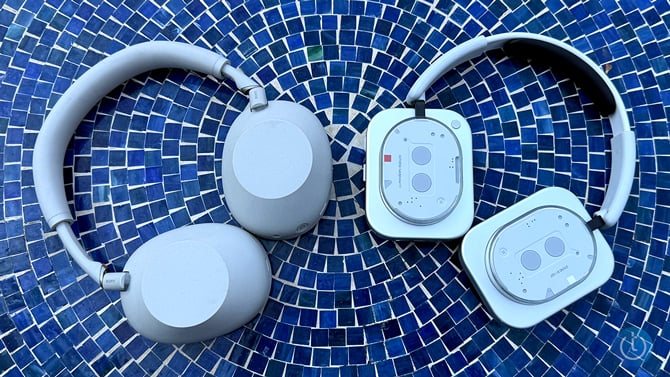The Sony WH1000-XM6 are on the left and the Nothing Headphone 1 is on the right.