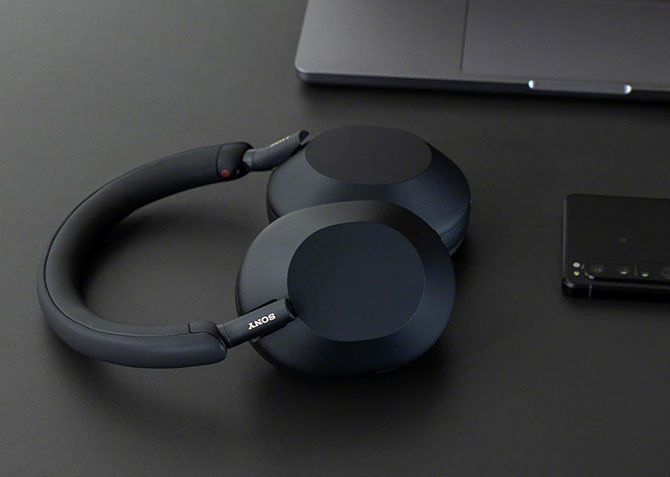 The Sony WH-1000XM5 Noise Canceling Headphones in black