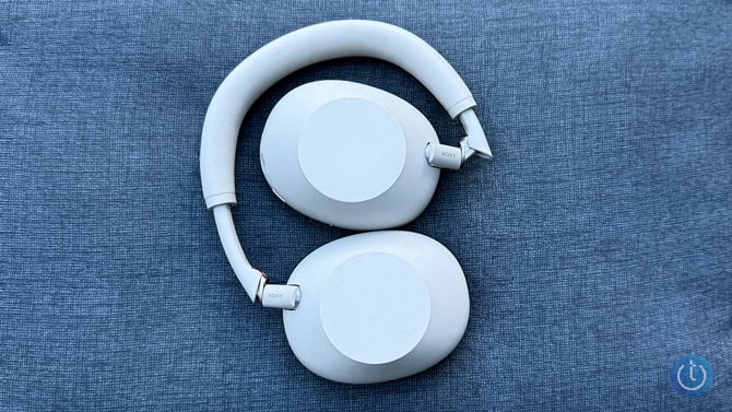 Sony WH1000-XM6 is shown with the earcups up. 