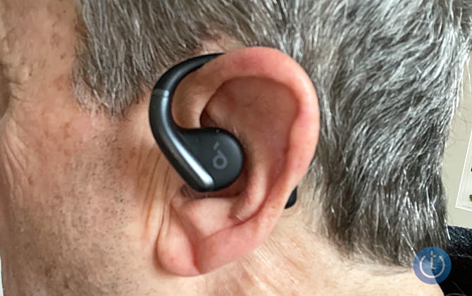 Soundcore Aerofit Open shown worn on ear