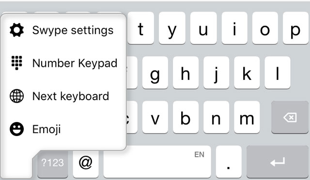 Selecting a custom keyboard