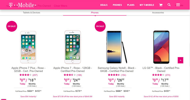 T-Mobile Pre-Owned Phones