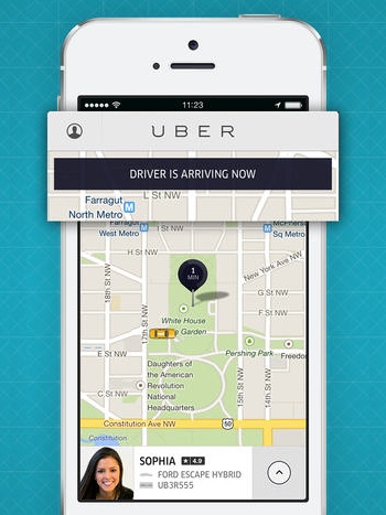 Uber ridesharing app