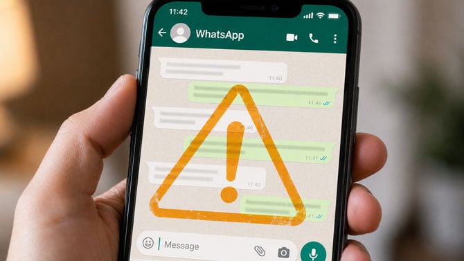 Concept image of WhatsApp scam notification