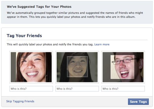 Facebook facial Recognition