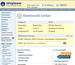 Infoplease: Homework Center