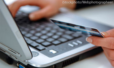 Laptop and credit card
